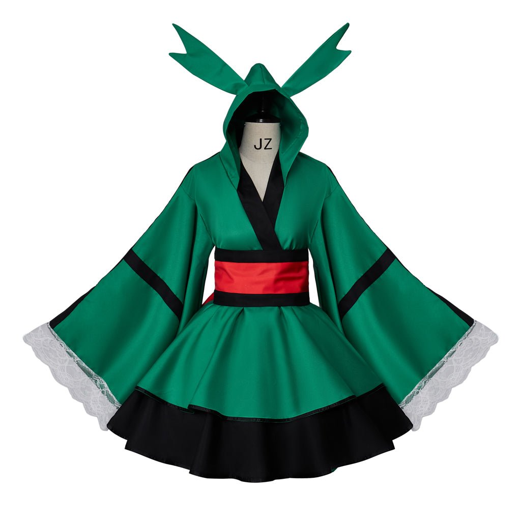 My Hero Academia Deku Cosplay Costume - Izuku Midoriya Red Belt Hero Outfit Kimono Set - Coscosmos