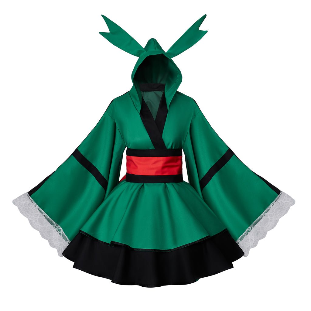 My Hero Academia Deku Cosplay Costume - Izuku Midoriya Red Belt Hero Outfit Kimono Set - Coscosmos