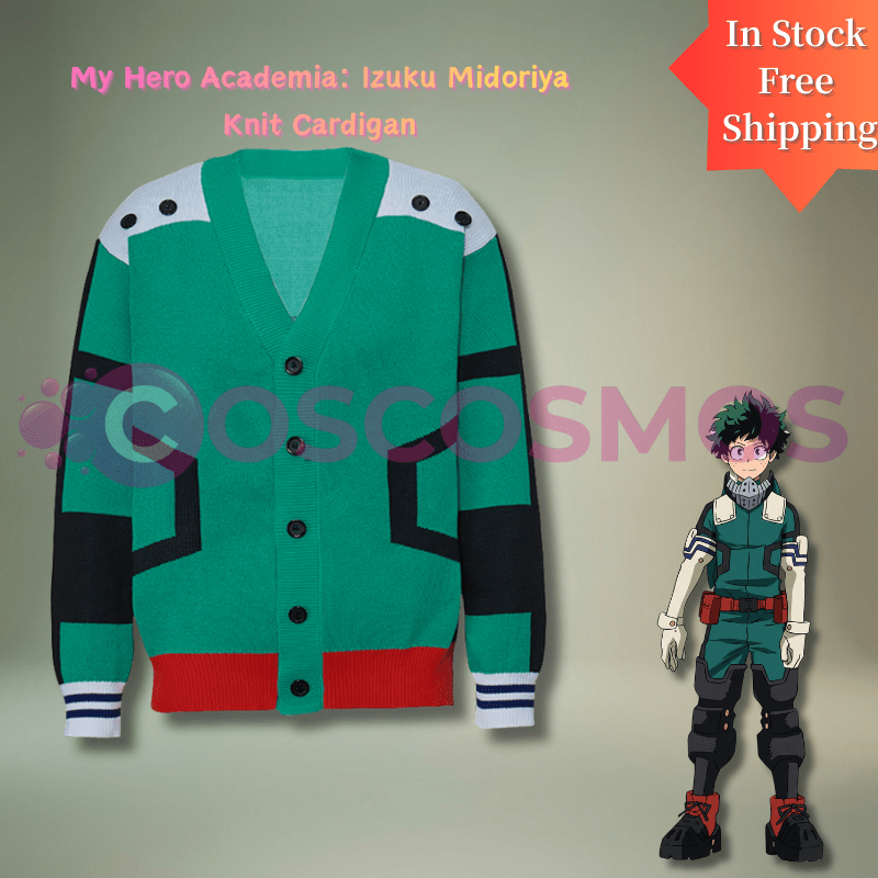 My Hero Academia Izuku Midoriya "Deku" Knitted Cardigan Sweater - Anime Cosplay Casual Wear - Coscosmos
