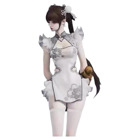 Naraka: Bladepoint Yin Ziping Jade Soul Ice Heart Cheongsam Cosplay Costume - Coscosmos