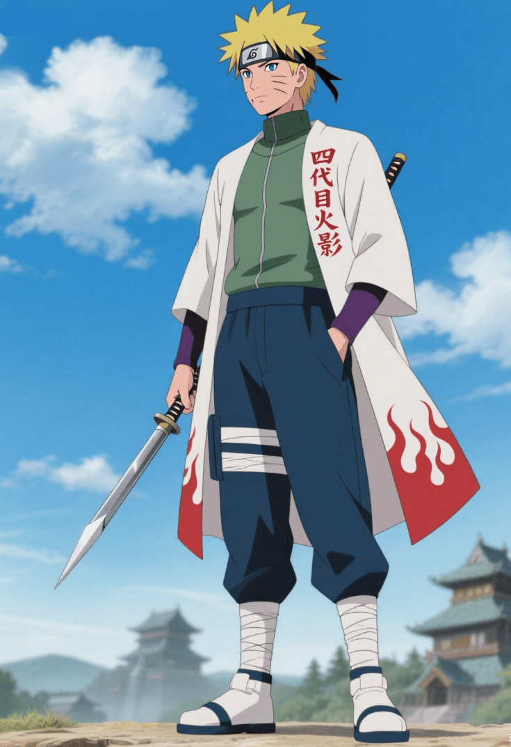 Naruto Fourth Hokage/Akatsuki Cloak Cosplay Costume for Adults & Kids - Coscosmos
