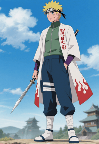 Naruto Fourth Hokage/Akatsuki Cloak Cosplay Costume for Adults & Kids - Coscosmos