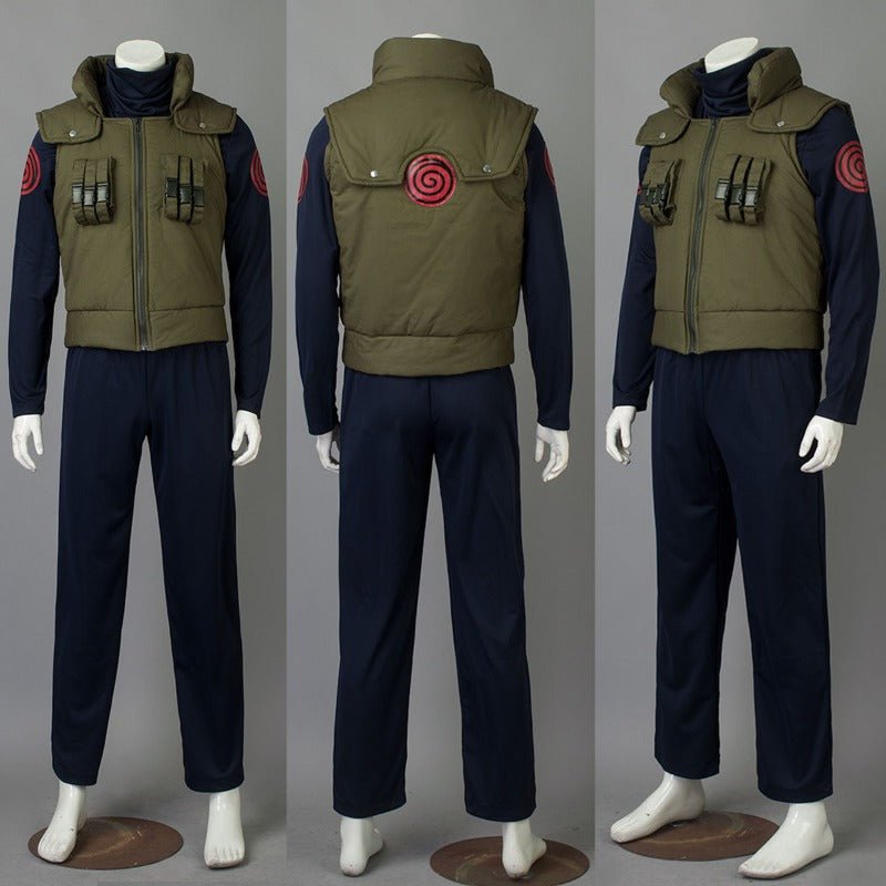 Naruto Hatake Kakashi Military Uniform Cosplay Costume, Anime Male Outfit for Halloween Carnival Party - Coscosmos