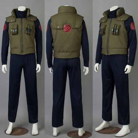 Naruto Hatake Kakashi Military Uniform Cosplay Costume, Anime Male Outfit for Halloween Carnival Party - Coscosmos