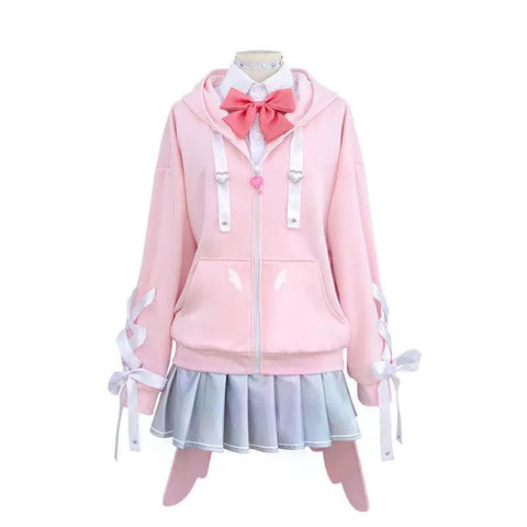 Needy Girl Overdose Amatsuka Sweater Cosplay Full Set Casual Outfit for Women - Coscosmos