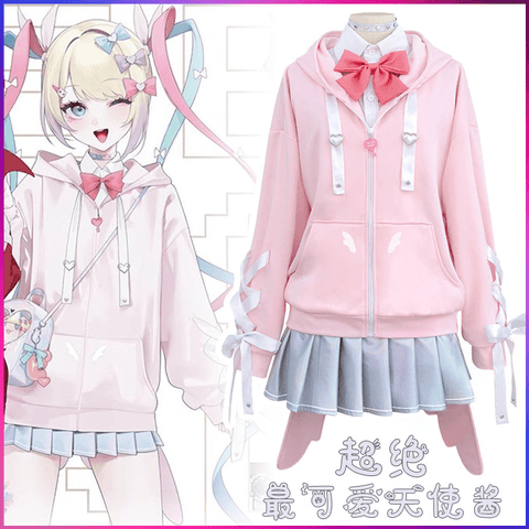 Needy Girl Overdose Amatsuka Sweater Cosplay Full Set Casual Outfit for Women - Coscosmos