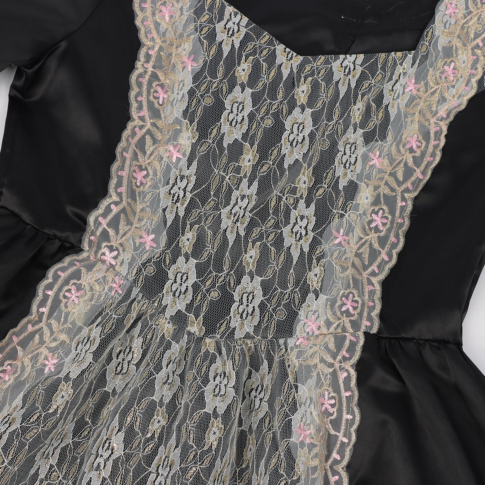 New Court Retro Dress Gown Performance Dance Noble Party Lace Satin Dress - Coscosmos
