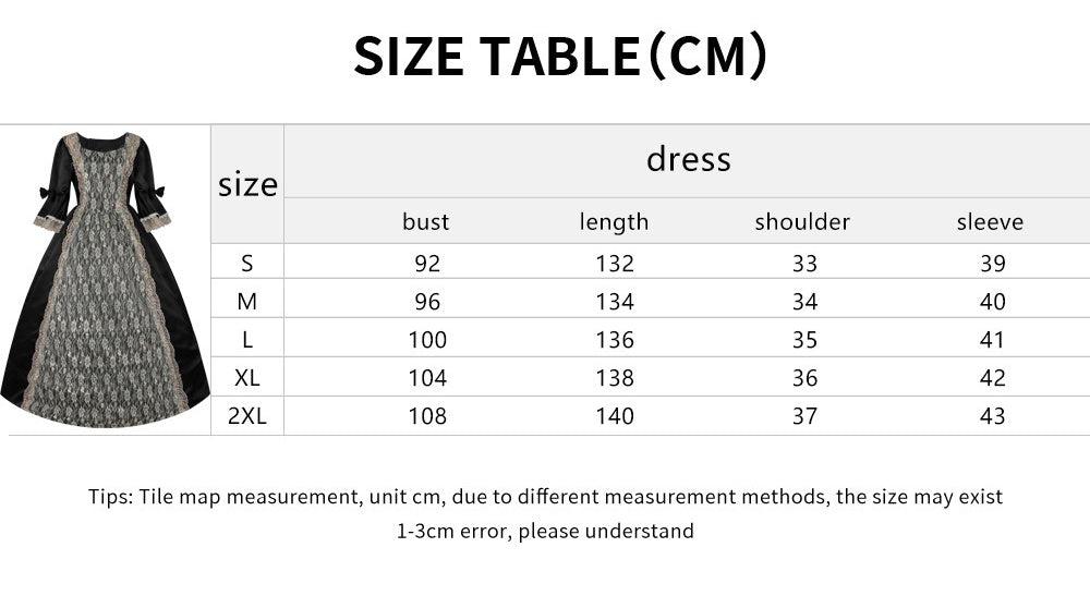 New Court Retro Dress Gown Performance Dance Noble Party Lace Satin Dress - Coscosmos