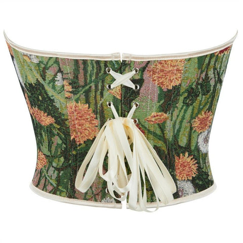 New Floral Green Edgeless Women's Push - Up Bustier Corset Top - Cosplay Costume - Coscosmos