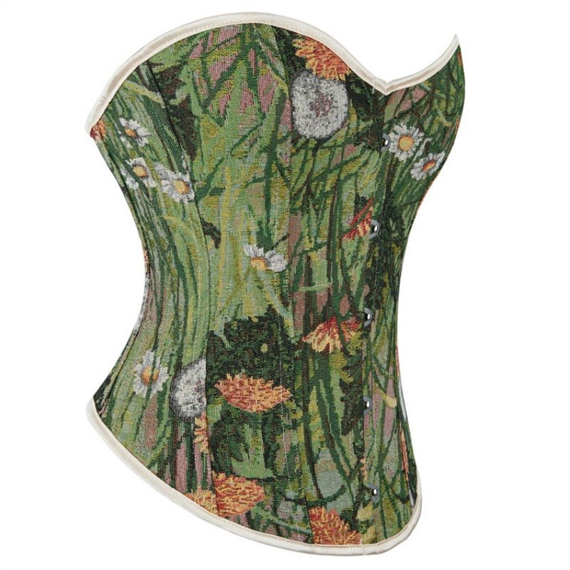 New Floral Green Edgeless Women's Push - Up Bustier Corset Top - Cosplay Costume - Coscosmos