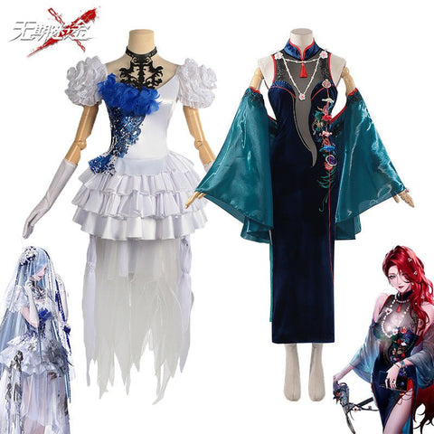 New Path to Nowhere Cosplay Costume Carmen Net Drunken Together Game Grin Ghost Bride Anime Cheongsam - Coscosmos