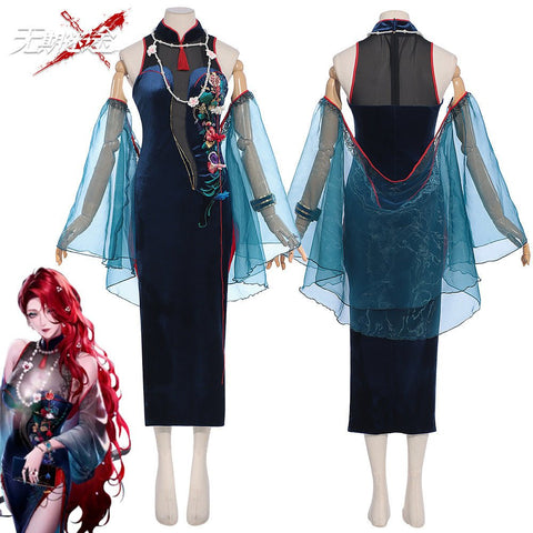 New Path to Nowhere Cosplay Costume Carmen Net Drunken Together Game Grin Ghost Bride Anime Cheongsam - Coscosmos