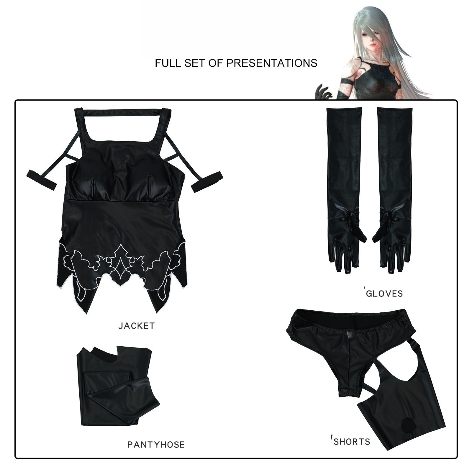 NieR:Automata Sexy YoRHa A2 Cosplay Costume Anime Latex Fitting Suit - Coscosmos