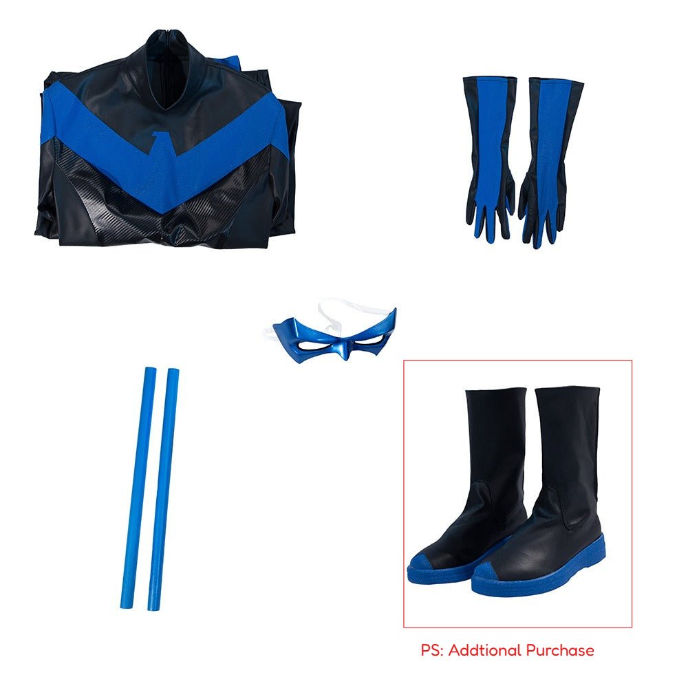 Nightwing Deluxe Full Suit Costume - Premium DC Comics Superhero Cosplay Outfit - Coscosmos