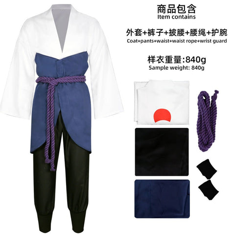 Ninja Cosplay Costume Naruto Sasuke Uchiha Full Set Role Play Costume - Coscosmos