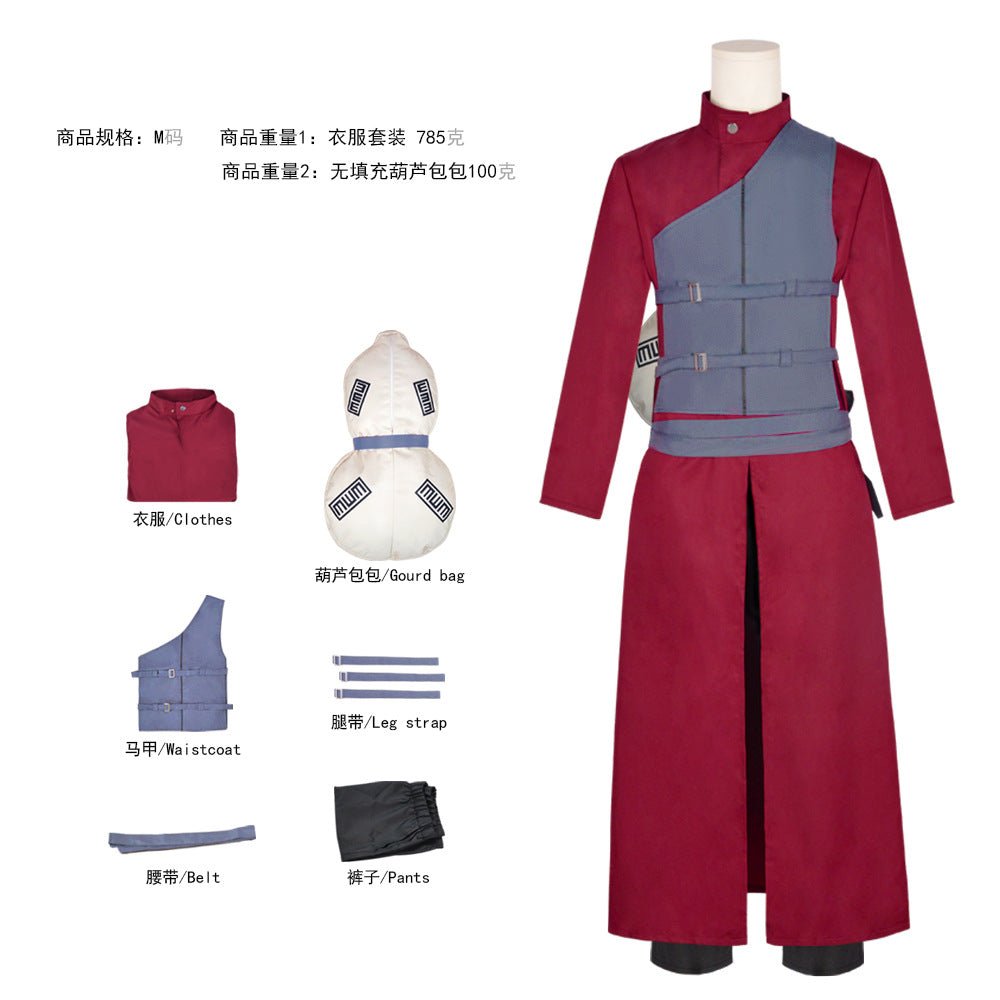 Ninja Gaara Kazekage Cosplay Costume Halloween Anime Gaara Cosplay Outfit Ready Stock - Coscosmos