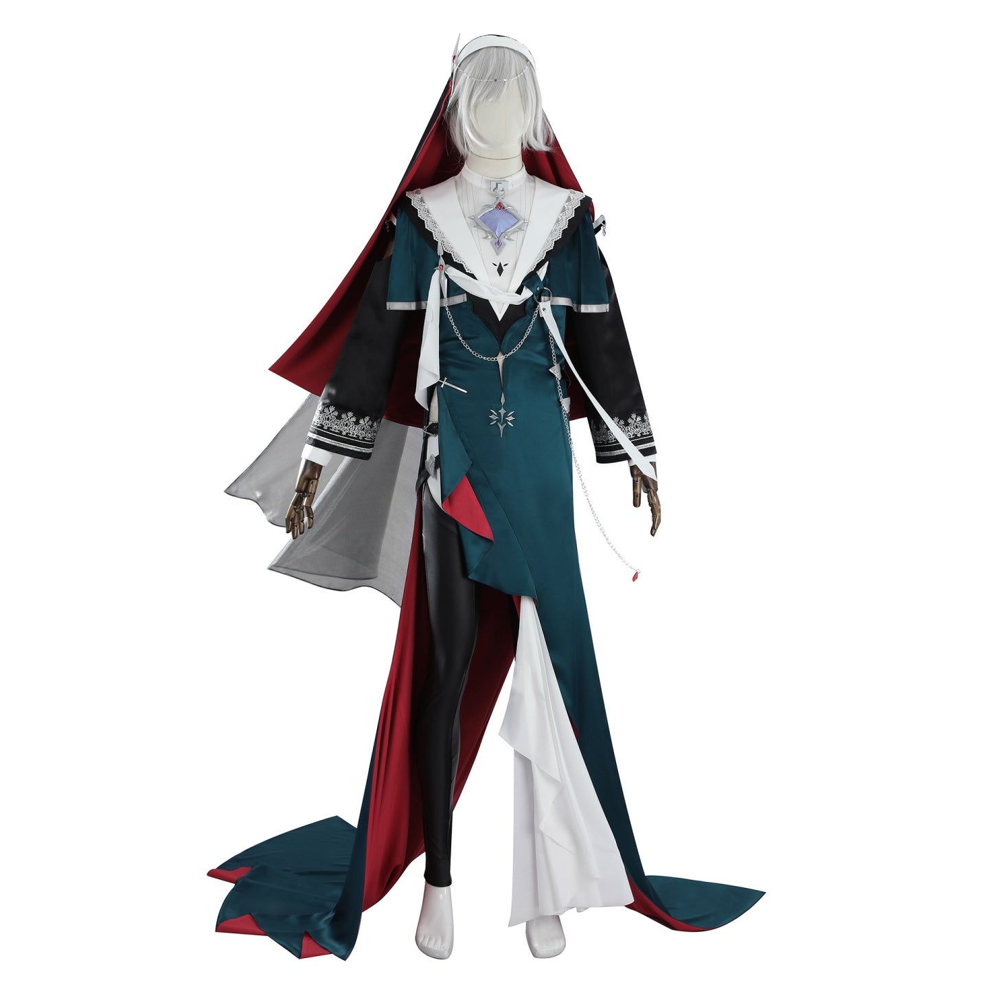 NU: Carnival Blanc - Silver Spell Nun Cosplay Costume Full Set - Coscosmos