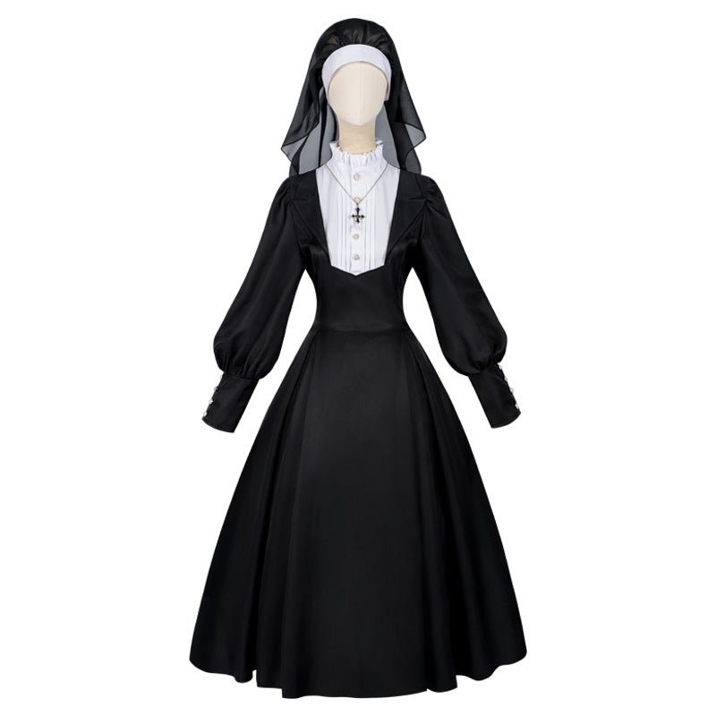 Nun Dress Slim Fit Long Lolita Long Sleeve Dress 2025 Autumn Winter Fashion Elegant - Coscosmos