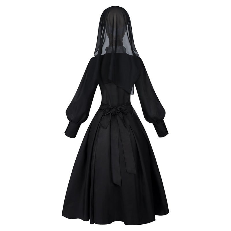 Nun Dress Slim Fit Long Lolita Long Sleeve Dress 2025 Autumn Winter Fashion Elegant - Coscosmos