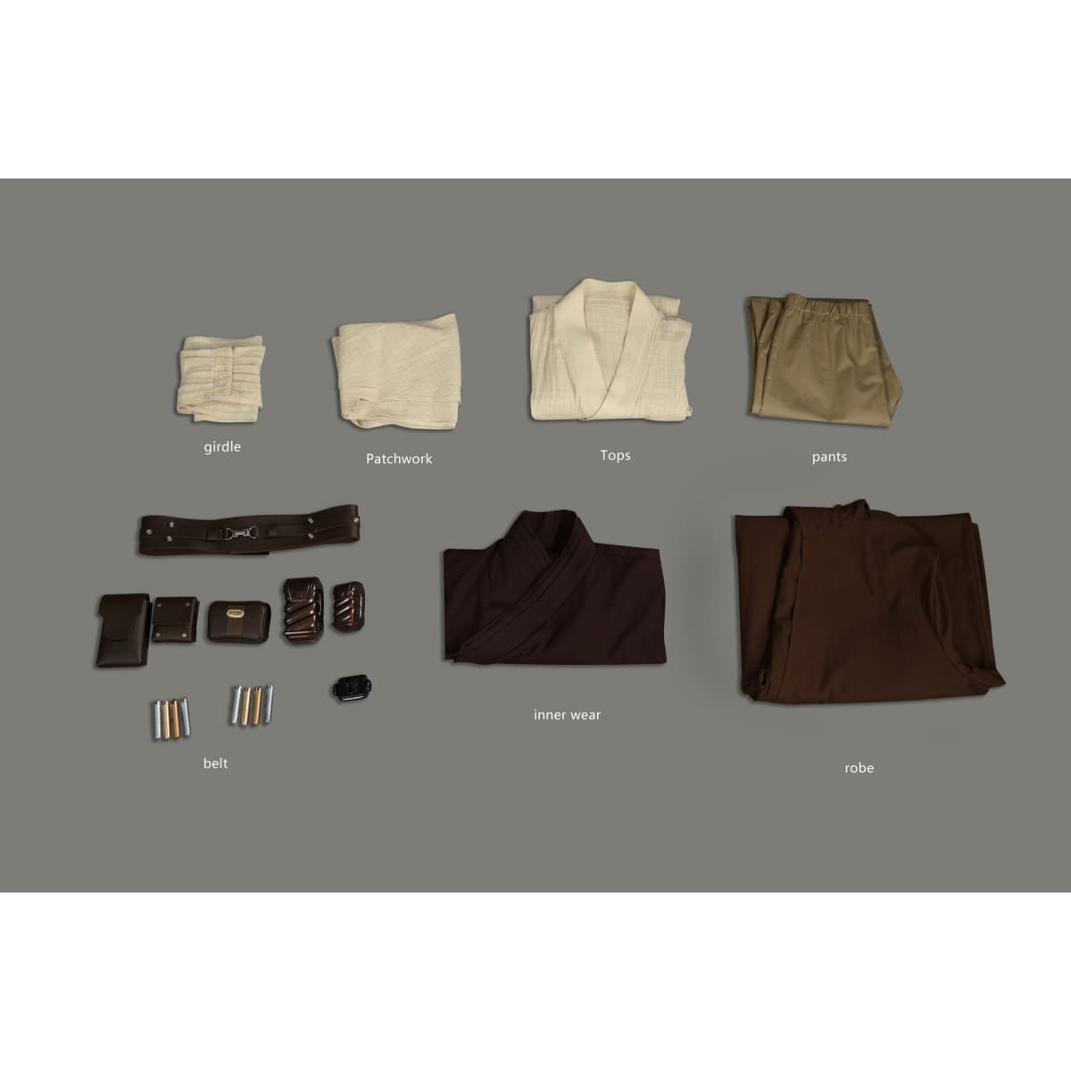 Obi - Wan Kenobi Revenge of the Sith Costume, Star Wars Episode III Jedi Robe Cosplay Full Set - Coscosmos