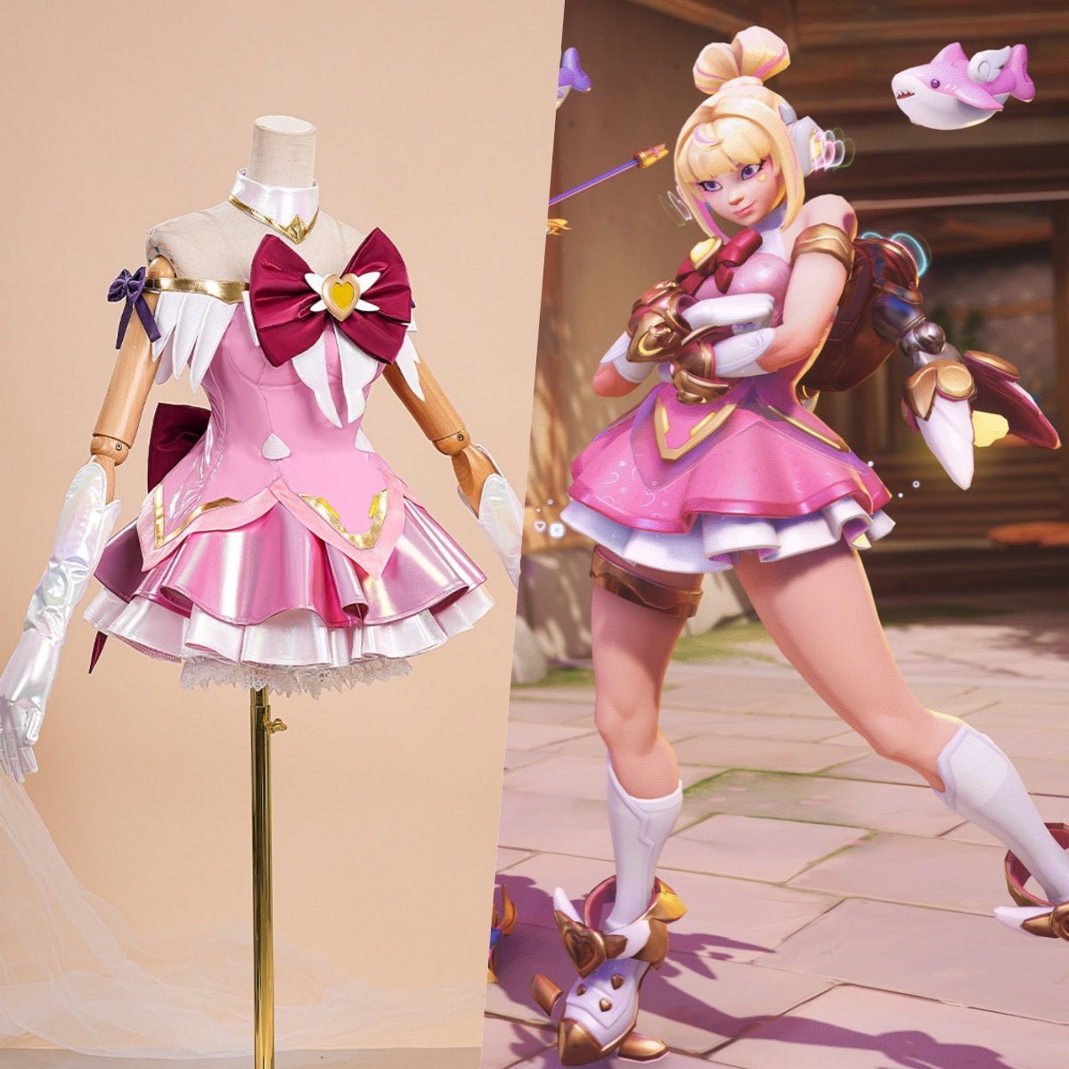 Overwatch Cosplay D.Va Magical Girl Full Costume Set - Anime Game Costume for Women - Coscosmos