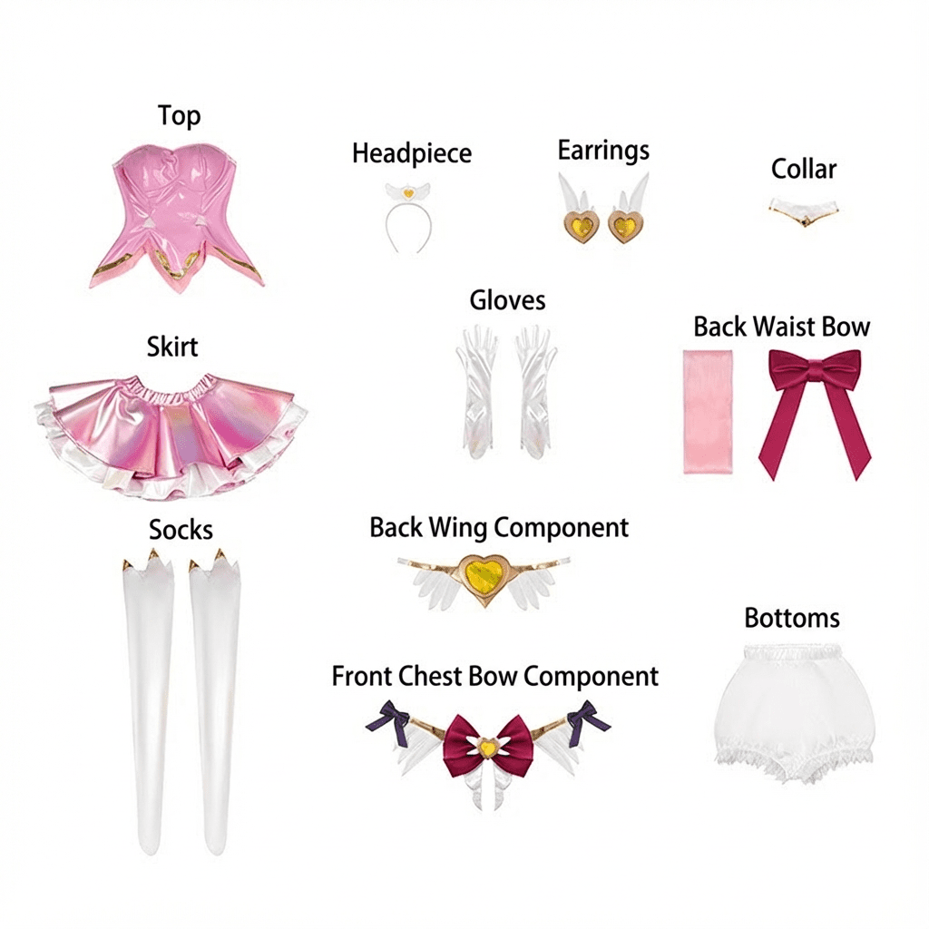 Overwatch Cosplay D.Va Magical Girl Full Costume Set - Anime Game Costume for Women - Coscosmos