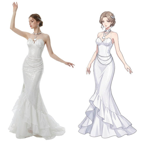 Path to Nowhere ll Crimson Curtain Interlude Full Character Costume Set - Enfer Stage Performance Apparel - Coscosmos