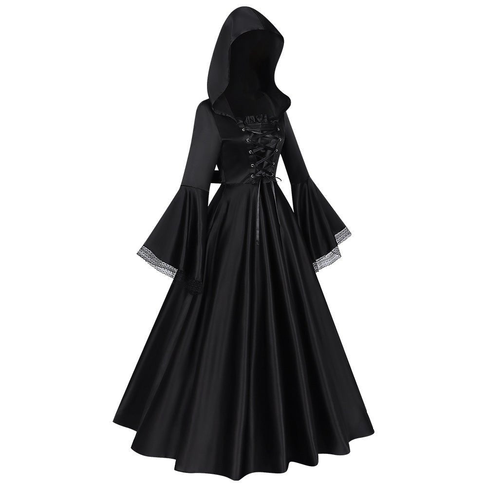 Plus Size Gothic Dress Renaissance Hooded Costume for Women Halloween Party Cosplay - Coscosmos