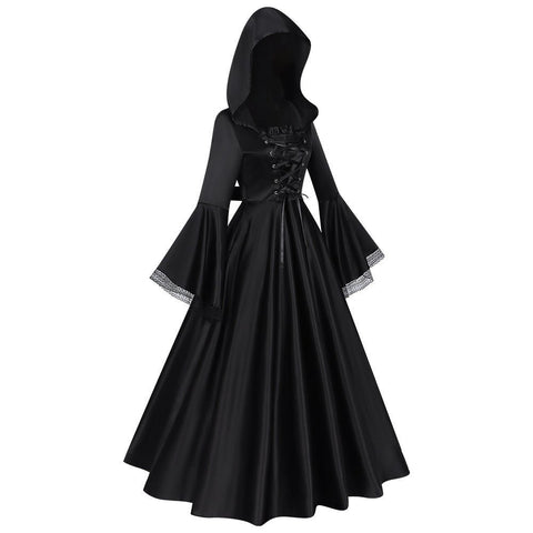 Plus Size Gothic Dress Renaissance Hooded Costume for Women Halloween Party Cosplay - Coscosmos