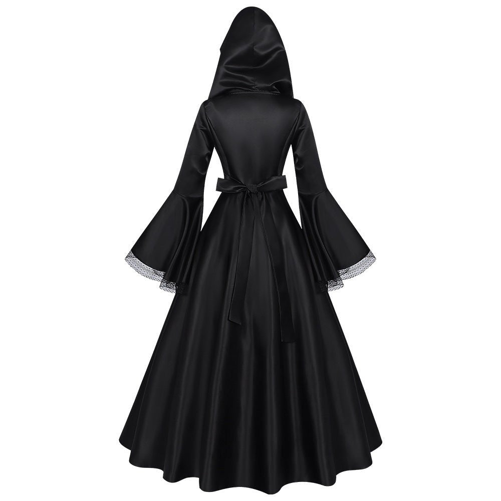 Plus Size Gothic Dress Renaissance Hooded Costume for Women Halloween Party Cosplay - Coscosmos