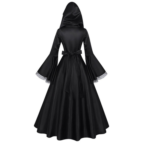 Plus Size Gothic Dress Renaissance Hooded Costume for Women Halloween Party Cosplay - Coscosmos