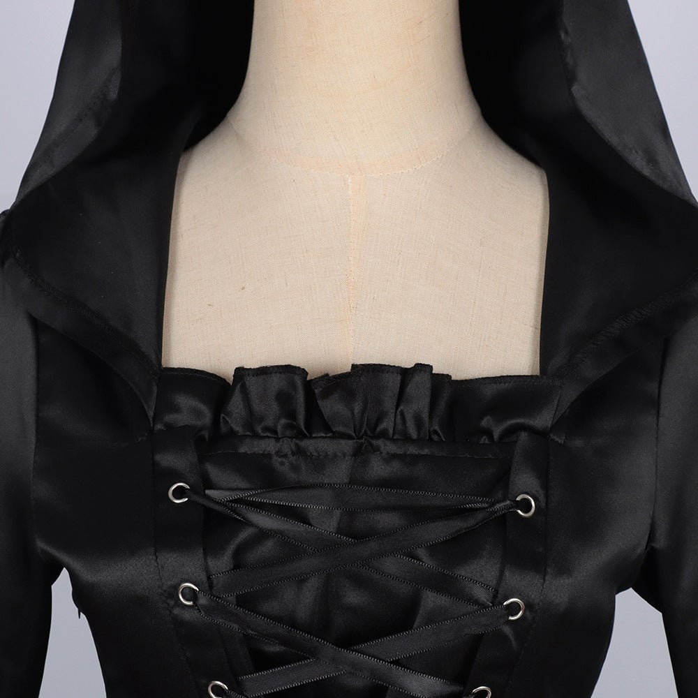 Plus Size Gothic Dress Renaissance Hooded Costume for Women Halloween Party Cosplay - Coscosmos