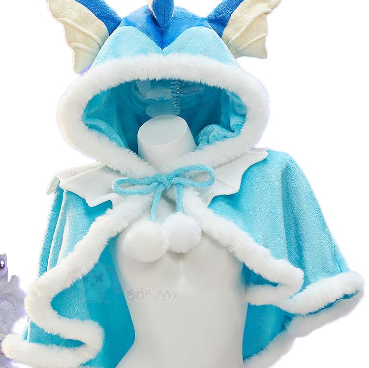 Pokémon Cosplay Christmas Winter Plush Cape Dress Costume - Coscosmos