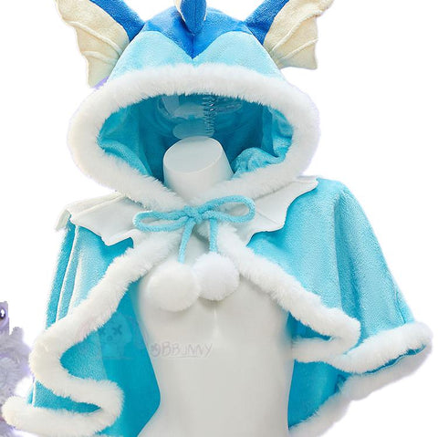 Pokémon Cosplay Christmas Winter Plush Cape Dress Costume - Coscosmos