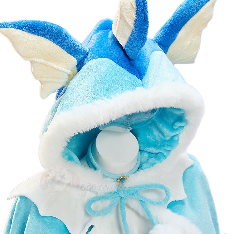 Pokémon Cosplay Christmas Winter Plush Cape Dress Costume - Coscosmos