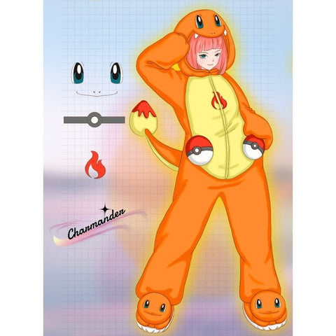 Pokemon Diglett Cosplay Pajamas Onesie - Cute Anime Cartoon Character Costume for Men Women Couples Halloween Party - Coscosmos