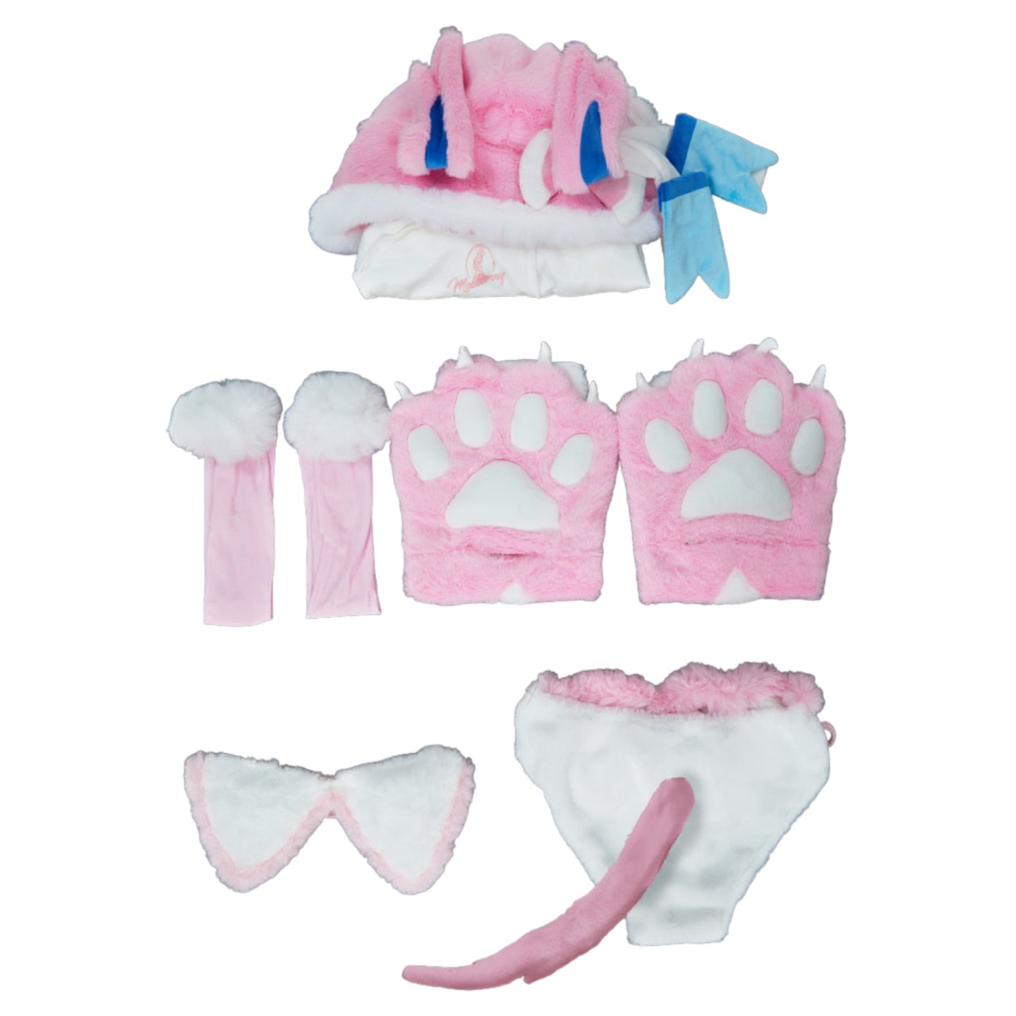 Pokémon Eeveelutions Sylveon Plush Cosplay Costume with Detachable Paws - Coscosmos