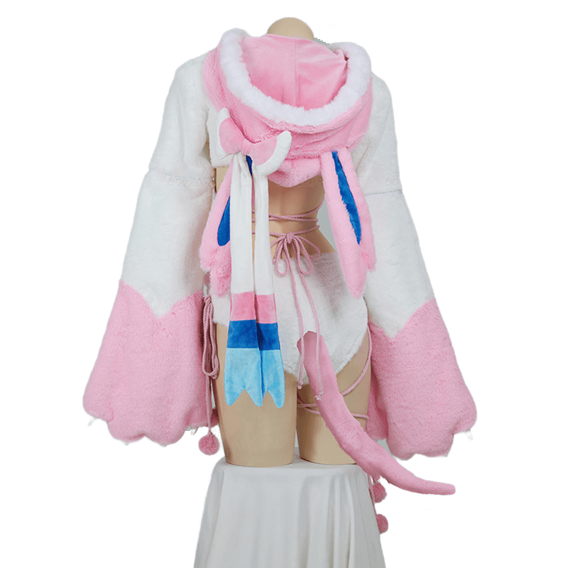 Pokémon Eeveelutions Sylveon Plush Cosplay Costume with Detachable Paws - Coscosmos