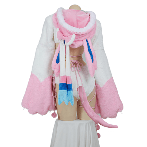 Pokémon Eeveelutions Sylveon Plush Cosplay Costume with Detachable Paws - Coscosmos