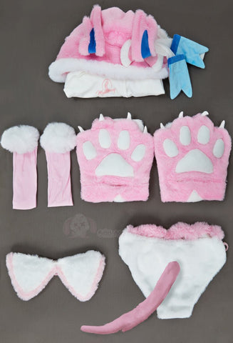 Pokémon Eeveelutions Sylveon Plush Cosplay Costume with Detachable Paws - Coscosmos