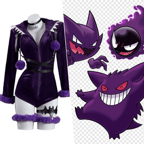 Pokémon Gengar Humanized Cosplay Costume - Coscosmos
