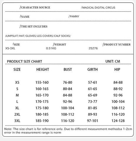 Pomni Clown Cosplay Costume Full Set from The Amazing Digital Circus - Complete Jumpsuit with Accessories for Halloween - Coscosmos