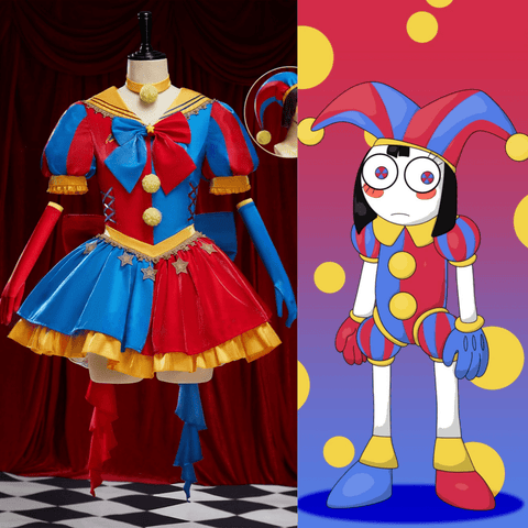 Pomni Cosplay Dress | Jester Sailor Lolita Dress | The Amazing Digital Circus Fan Clothing - Coscosmos