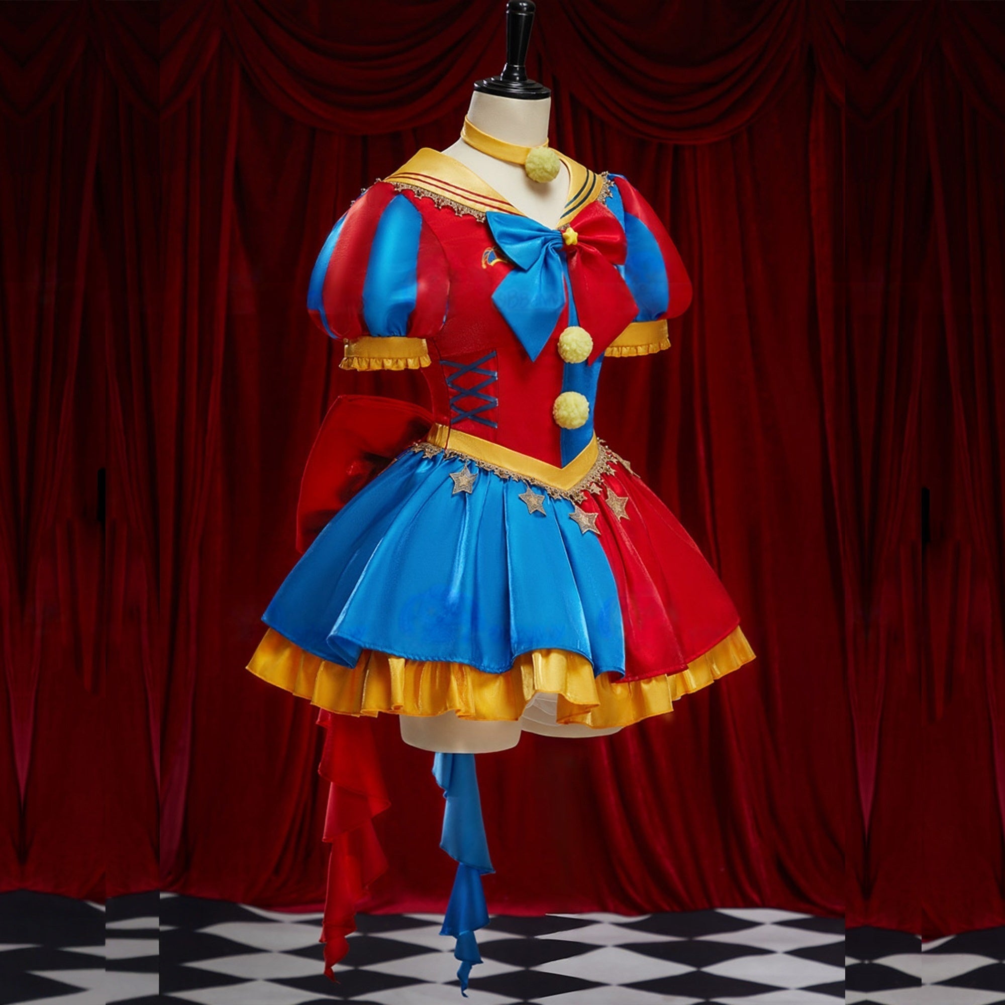 Pomni Cosplay Dress | Jester Sailor Lolita Dress | The Amazing Digital Circus Fan Clothing - Coscosmos