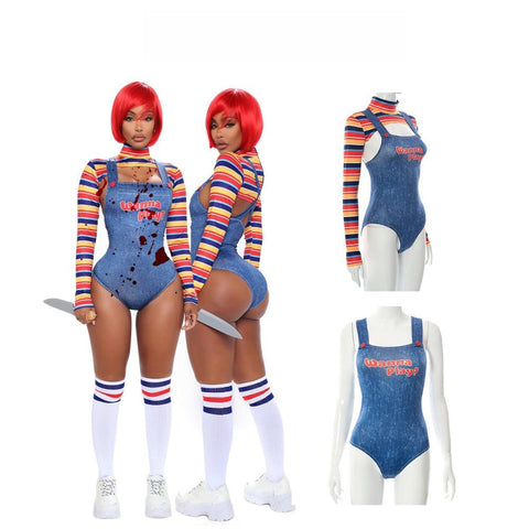 Popular export Chucky cosplay sexy jumpsuit Chucky girl role play stage performance costume - Coscosmos