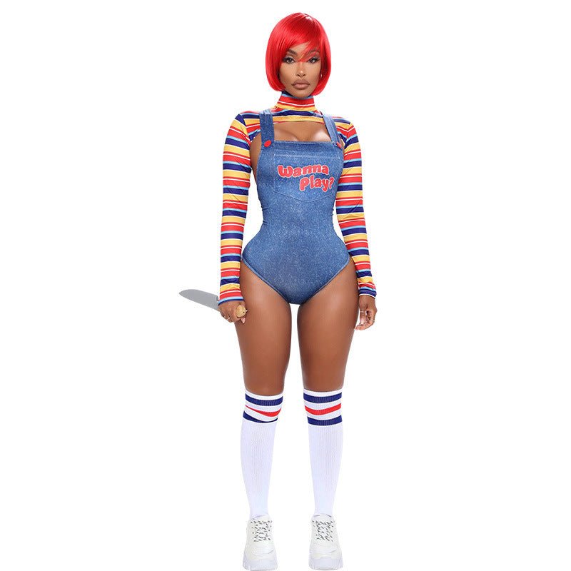 Popular export Chucky cosplay sexy jumpsuit Chucky girl role play stage performance costume - Coscosmos
