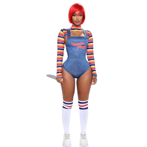 Popular export Chucky cosplay sexy jumpsuit Chucky girl role play stage performance costume - Coscosmos