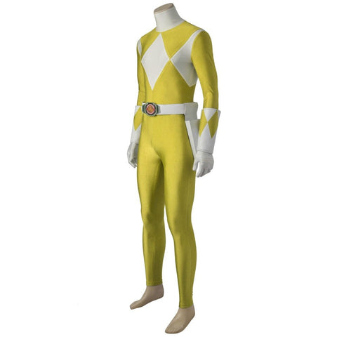 Power Rangers Tiger Ranger Cosplay Costume - Dinosaur Squadron Boi Saber Tiger Ranger Tight Jumpsuit - Coscosmos