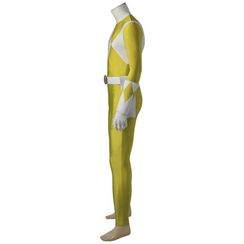 Power Rangers Tiger Ranger Cosplay Costume - Dinosaur Squadron Boi Saber Tiger Ranger Tight Jumpsuit - Coscosmos