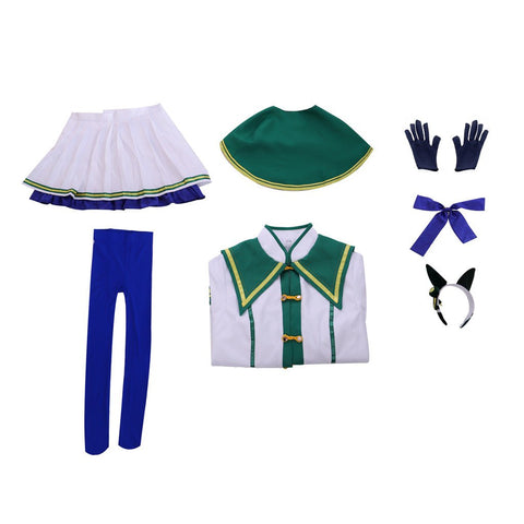 Pretty Derby Cosplay Costume Silence Suzuka Outfit with Headdress - Coscosmos